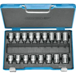 Jogo de Chaves Soquetes GTX com 17 Peç 1/2 Gedore