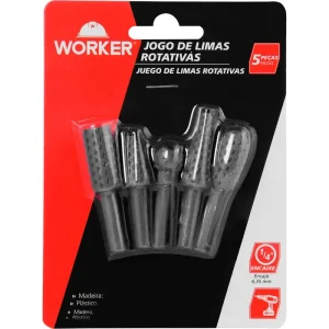 Jogo de Limas Rotativas com 5 Peç 1/4 Worker