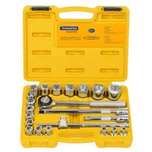 Jogo De Soquete 8 A 32 MM 1/2 Sextavado 22 Peç Tramontina Master