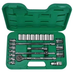 Jogo de Soquete Sextavado 1/2 10 a 32mm 23 Peç Belzer/Sata