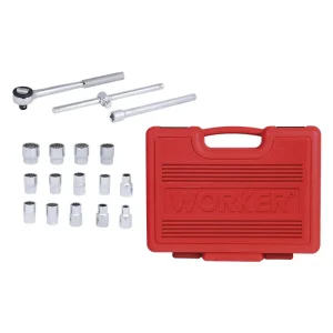 Jogo de Soquetes 1/2 17 Peç Worker