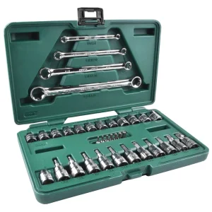 Jogo De Soquetes e Chaves E-Torx 3/8 ST09010SJ Sata -35 Pçs