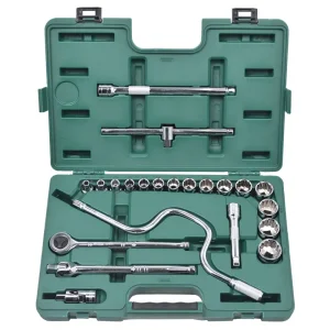 Jogo de Soquetes Estriados em Cr-V com 22 Peças1/2 Sata