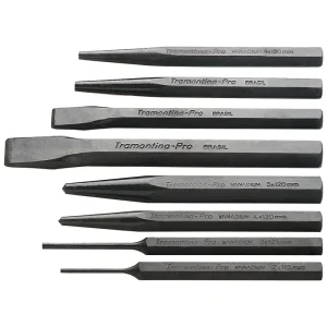 Jogo de talhadeiras, punções e saca-pinos 8 peç Tramontina 44473208