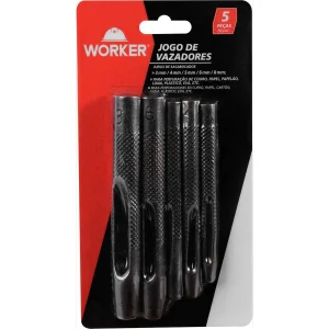 Jogo de Vazadores em Aço Especial com 5 Peç Worker 