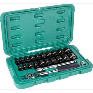 Jogo Soquete Impacto 1/4 - 3/8 23 Peç Sata