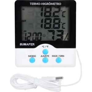Termo Higrômetro Digital de Temperatura e Umidade 1,5m Bumafer