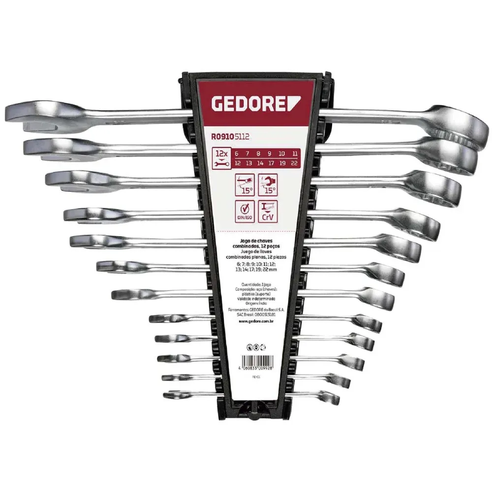 Jogo Chaves Combinadas 6 a 22mm 12Pçs Gedore Red Oferta