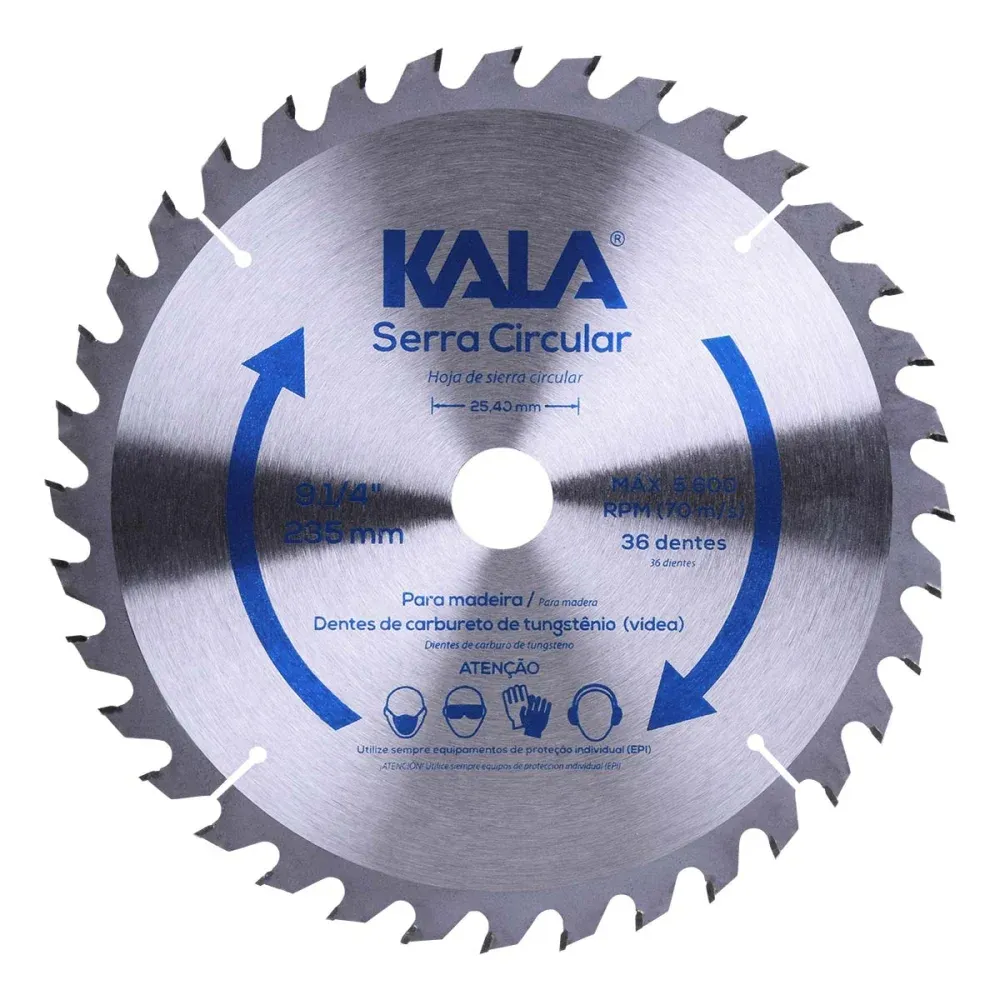 Serra Circular para Madeira com 36 Dentes 10” 254mm Kala